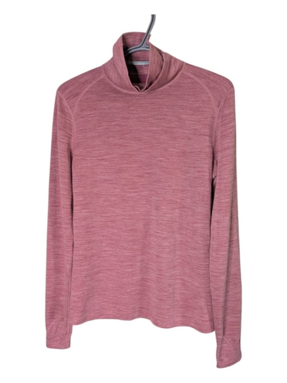 Terramar Woolskins Merino Wool Turtleneck Base Layer Top Pink/Burgundy Size Med